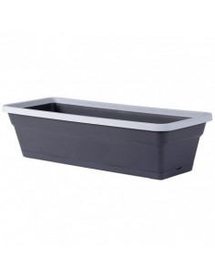 Jardinière STYLE 50 Gris galet/Gris anthracite + PLATEAU + SUPPORT