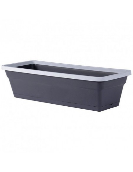 Jardinière STYLE 50 Gris galet/Gris anthracite + PLATEAU + SUPPORT