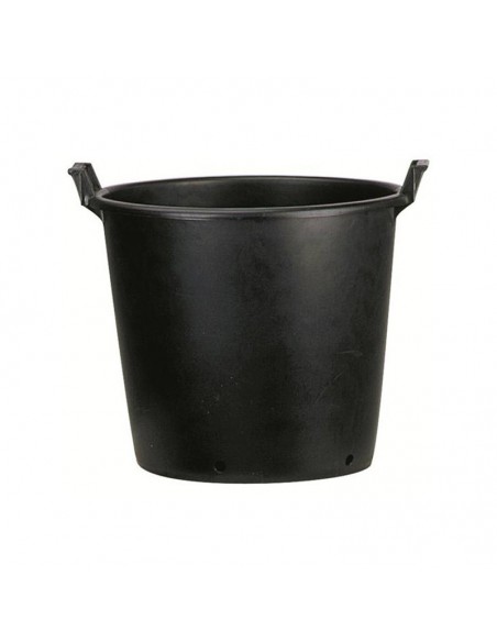 Pot rond à poignées noir 40x37x33cm - 30L