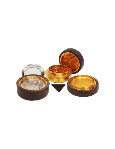 Grinder Luxe Bois - 4 parties - Bois d'Ebène - 60x60mm