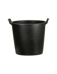 Pot rond à poignées noir 40x37x33cm - 30L