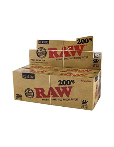200's Classic lot de 200 feuilles à rouler rouler naturel Slim - RAW - Les Jardins Suspendus