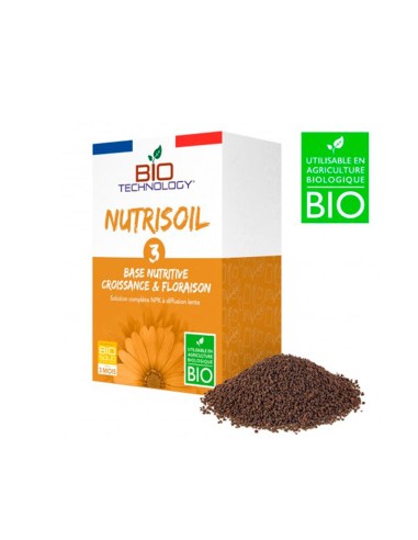 NUTRISOIL 3 - Base nutritive NPK Croissance et Floraison - Bio Technology - Les Jardins Suspendus